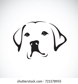 Vector of a dog head(Labrador Retriever) on white background, Pet. Animals.