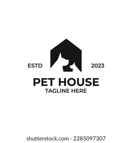Vector dog house logo design concept illustration idea