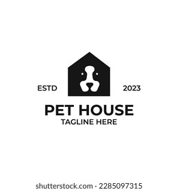 Vector dog house logo design concept illustration idea