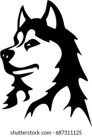 Vector of a dog husky on white background. Pet