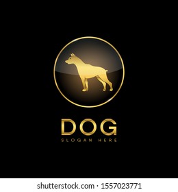 Vector Dog icon design element illustration on dark background.