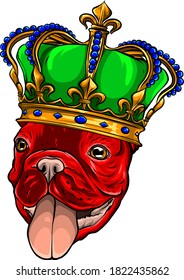 vector Dog illustration king in white background