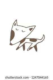 vector dog illustration. pen drawing. simple design.