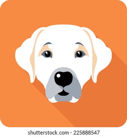 Vector dog Labrador Retriever icon flat design 