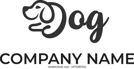 Vector dog letter logo, modern business design