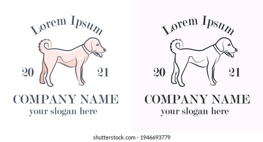 Vector dog logo design. Perfect for veterinary medicine, dog shelter, groomer.