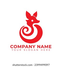 Vector dog logo design red color
