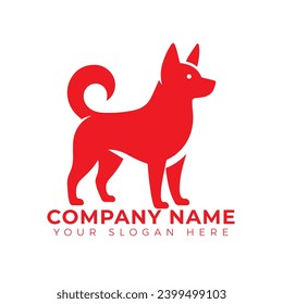 Vector dog logo design red color
