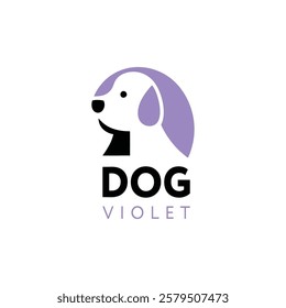 Vector dog logo. Flat logo in minimalist style