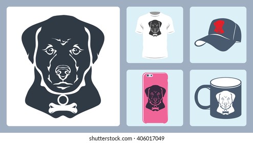 Vector Dog logo printing.
Vector dog face logo.
Vector dog emblem sign.
Vector silhouette of a dog.
Vector logo dog muzzle. Baseball cap, mug, T-shirt,  Phone Case