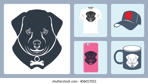 Vector Dog logo printing.
Vector dog face logo.
Vector dog emblem sign.
Vector silhouette of a dog.
Vector logo dog muzzle. Baseball cap, mug, T-shirt,  Phone Case