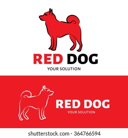 Vector dog logo. A logo of red dog