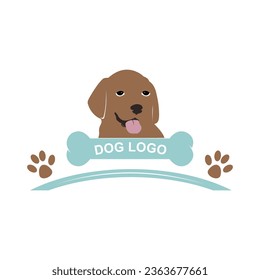 vector dog logo with simple colors.