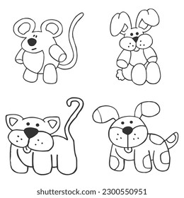 Vector dog mascot icon set