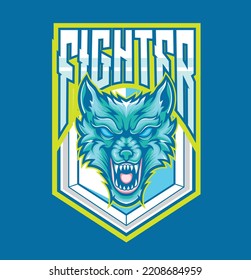 Vector of dog mascot logo for sport and esport isolated