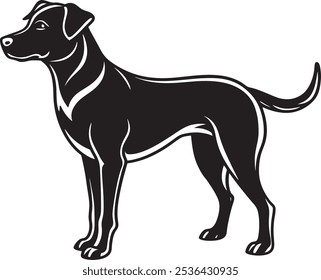 A vector dog on a white background