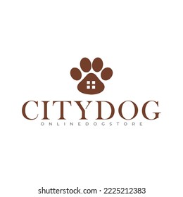 vector dog online store logo design template