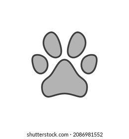 Vector Dog Paw Footprint concept gray modern icon or symbol