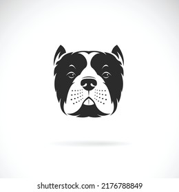 Vector of dog pitbull head design on white background. Pet. Animals. Easy editable layered vector illustration.