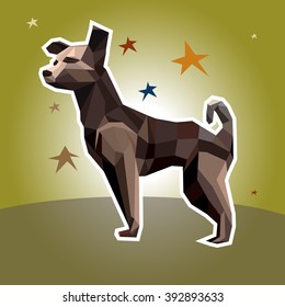 Vector dog in polygonal style