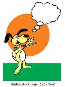vector of dog with rifle, add your own text