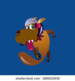 Vector The Dog Run With Helmet