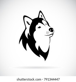 Vector of a dog siberian husky on white background. Dog head. Pet. Animal. Easy editable layered vector illustration.