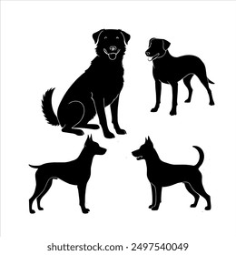 Silueta del perro del Vector. diseño del Vector 