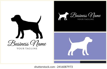 plantilla de logotipo de silueta de perro vector