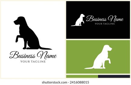 vector dog silhouette logo template