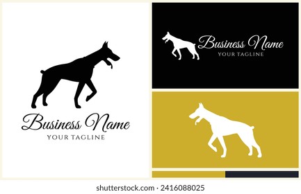 vector dog silhouette logo template
