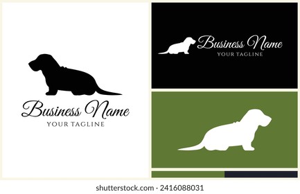plantilla de logotipo de silueta de perro vector