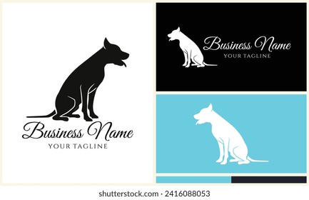 vector dog silhouette logo template