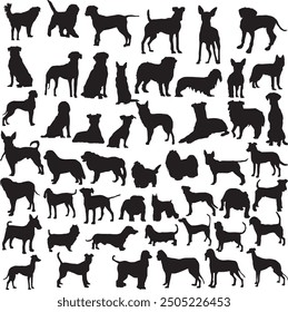 Vector dog silhouette for use in all creative media.