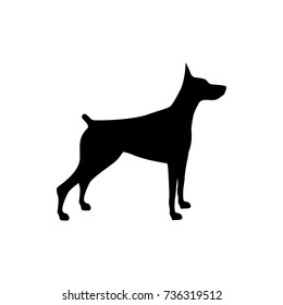 Vector dog silhouette view side for retro logos, emblems, badges, labels template vintage design element. Isolated on white background