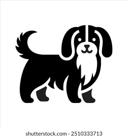 Silhueta de cão vetor com fundo branco 