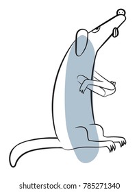 Vector dog sitting