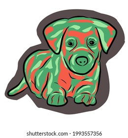 vector dog sitting alone waiting
