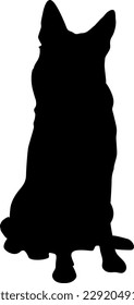 Perro vector sentado en un fondo blanco