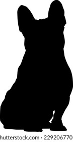 Vector dog sitting on a white background