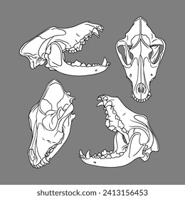 Vector dog skull. dog silhouette vector illustration art