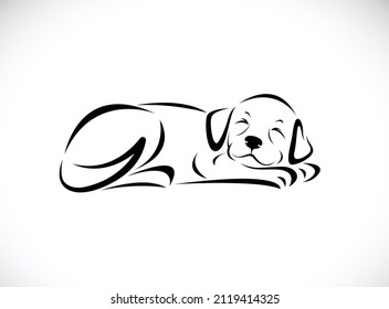 Vector of a dog sleeping design on white background. Easy editable layered vector illustration. Animals. Pet.