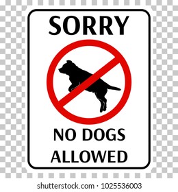 Vector dog stop sign isolated on transparent background. Animal trespassing not allowed symbol with dog foot print. Pet on white with red canvas prohibition sign for sticker or fence.