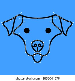 Vector dog in structural style