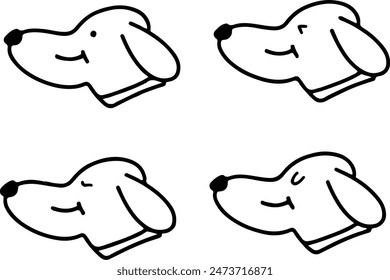 Vector Dog with Various Expressions | Doodle Style | Cute and Minimalist