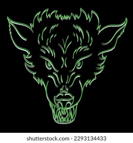 The Vector dog  or wolf for tattoo or T-shirt design or outwear.  Cute print style logo  dog  or wolf  background. This hand drawing would be nice to make on the black fabric or canvas.