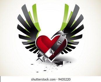 vector Dog-collar with a red heart and pattern