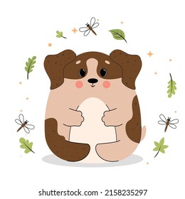 vector doggy, cute dog isolated on white background, pets vector, cartoon puppy in flat style