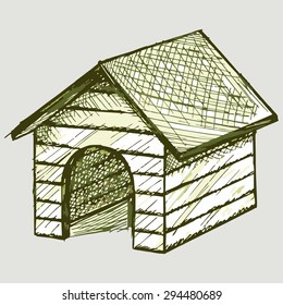 Vector doghouse Made from a tree