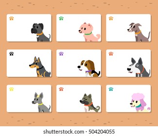 Vector dogs cards template